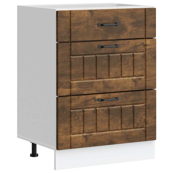 vidaXL Keitti&ouml;n pohjakaappi Lucca savustettu tammi suunniteltu puu