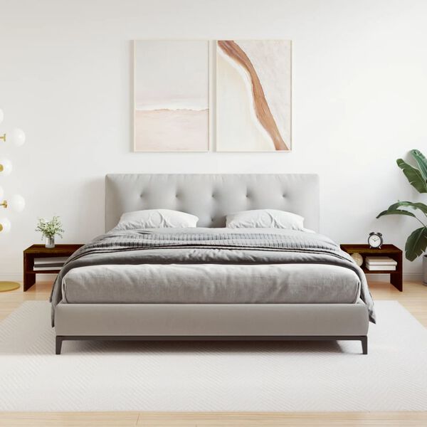 vidaXL Y&ouml;p&ouml;yd&auml;t 2 kpl ruskea tammi 40x30x30 cm tekninen puu