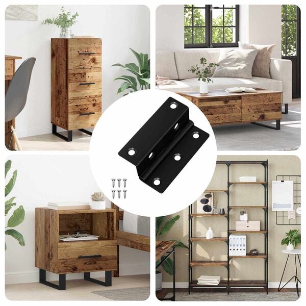 vidaXL Sarana 12 pcs Musta 38 x 17 x 60 mm Rauta