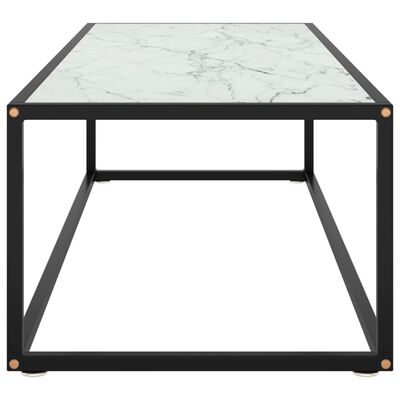 vidaXL Sohvapöytä musta valkoisella marmorilasilla 120x50x35 cm
