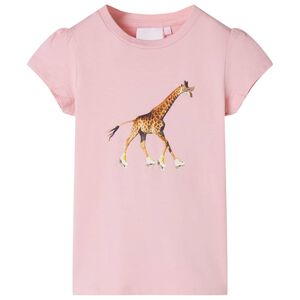vidaXL Lasten T-paita vaalea pinkki 104