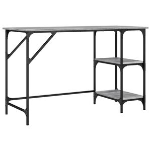 vidaXL Ty&ouml;p&ouml;yt&auml; harmaa Sonoma 120x50x75 cm metalli ja tekninen puu