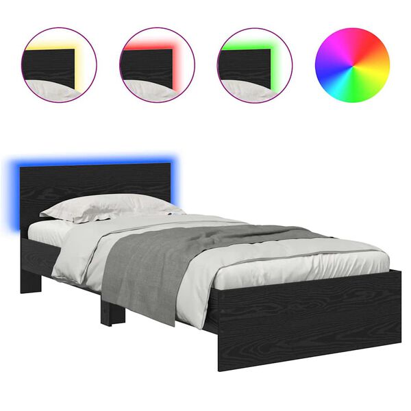 vidaXL S&auml;ngyn runko p&auml;&auml;tyll&auml; Musta tammi. 3FT Single Tekninen puu