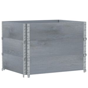 vidaXL Kuormalavan reunukset 3 kpl harmaa 80x60 cm t&auml;ysi m&auml;nty