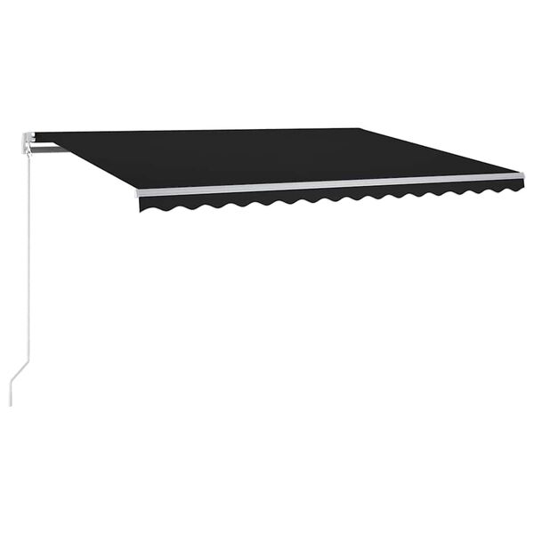vidaXL Sis&auml;&auml;nkelattava markiisi LED/tuulisensori 350x250cm antrasiitti