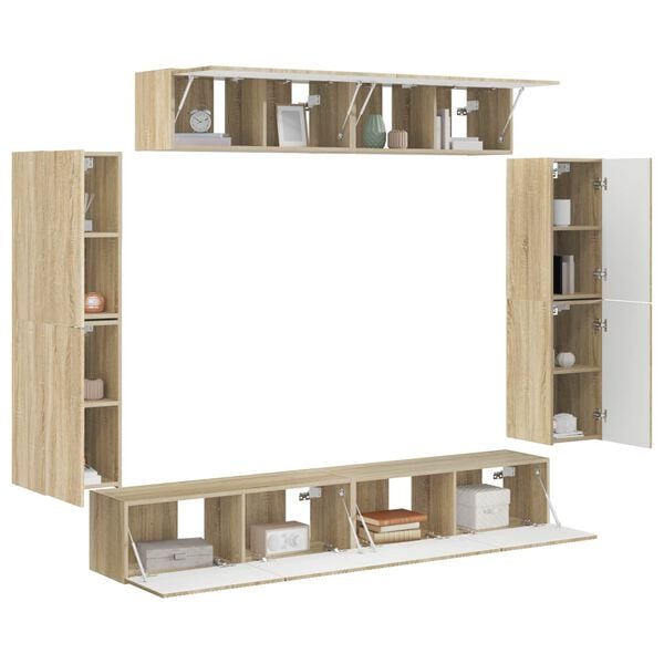 vidaXL TV-kaappi 8 pcs Sonoman tammi