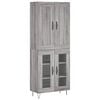 vidaXL Kaappi harmaa Sonoma 69,5x34x180 cm tekninen puu