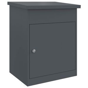 vidaXL Pakettipostilaatikko ovella Antrasiitti 47,5 x 38 x 59 cm Ter&auml;s