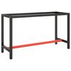 vidaXL Ty&ouml;penkin runko mattamusta ja -punainen 140x50x79 cm metalli