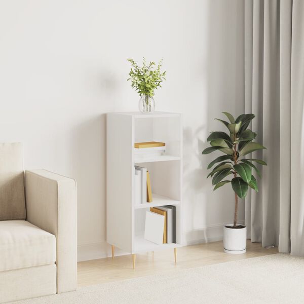 vidaXL Senkki korkeakiilto valkoinen 34,5x32,5x90 cm tekninen puu