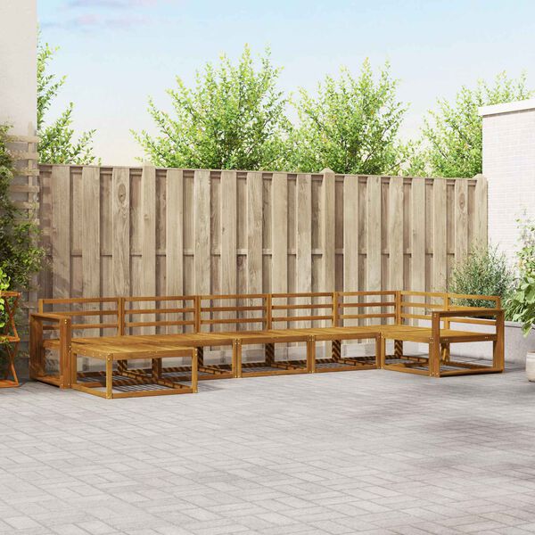 vidaXL Ulkosohvakokoelma 7 pcs Luonnollinen Tihe&auml; akasiapuu