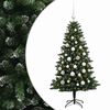 vidaXL Muovinen joulukuusi koristeilla 150 cm 150 LEDi&auml;