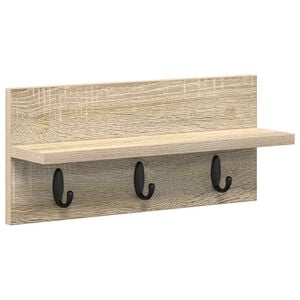 vidaXL Sein&auml;lle asennettava takkihylly Sonoman tammi 40 x 10,5 x 18 cm