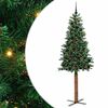 vidaXL Kapea joulupuu Vihre&auml; 210 cm PVC ja massiivipet&auml;j&auml;