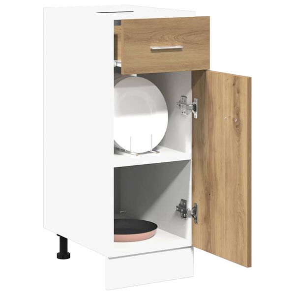 vidaXL Laatikkokaappi alaosassa "Lyon" käsityönä tammi 30x46x81,5 cm tekninen puu