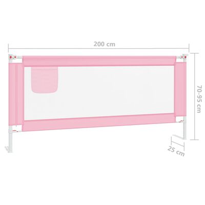 vidaXL Turvalaita sänkyyn pinkki 200x25 cm kangas