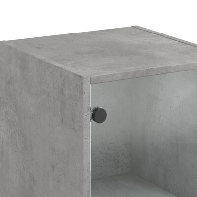 vidaXL Kaappi lasiovella betoninharmaa 35x37x142 cm