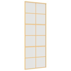 vidaXL Liukuovi kulta 76x205 cm himme&auml; ESG-lasi ja alumiini