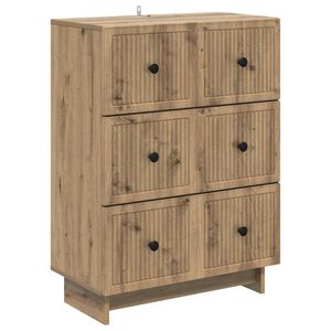 vidaXL Laatikkokaappi 66 x 34,5 x 90 cm Tekninen puu Artisaanitammi