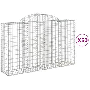 vidaXL Kaarevat kivikorit 50 kpl 200x50x120/140 cm galvanoitu rauta