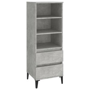 vidaXL Kaappi betoninharmaa 40x36x110 cm tekninen puu
