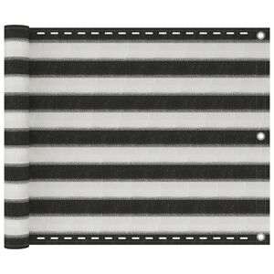 vidaXL Parvekkeen suoja HDPE 75x300 cm antrasiitti ja valkoinen