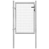 vidaXL Puutarhan portti galvanoitu ter&auml;s 105x100 cm hopea