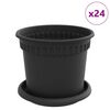 vidaXL Kasviruukut 24 pcs Musta &Oslash; 15 x 12 cm Muovi