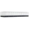 vidaXL Aviaario jatkeella hopea 1246x414x212 cm ter&auml;s