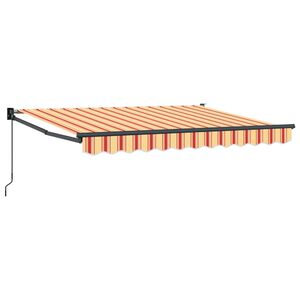 vidaXL Manuaalinen vedett&auml;v&auml; varjo Keltainen, Oranssi ja Valkoinen