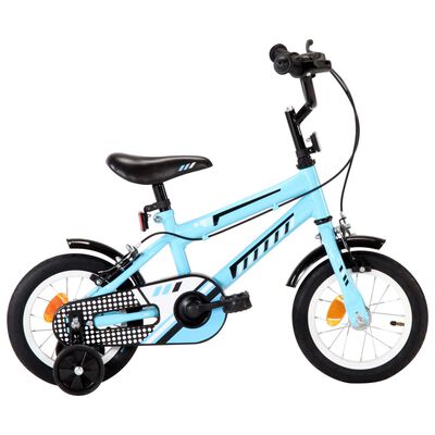 vidaXL Lasten pyörä 12" musta ja sininen