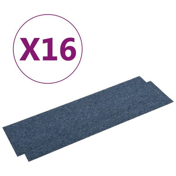 vidaXL Tekstiililaatat 16 kpl 4 m&sup2; 25x100 cm sininen