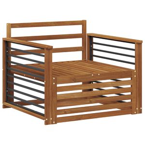 vidaXL 2 Kappale Sohva k&auml;sinojilla Tihe&auml; akasiapuu Luonnollinen