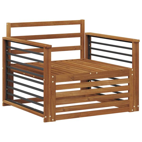 vidaXL 2 Kappale Sohva k&auml;sinojilla Tihe&auml; akasiapuu Luonnollinen