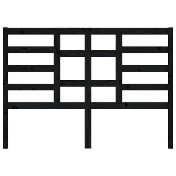 vidaXL Sängynpääty musta 166x4x104 cm täysi mänty