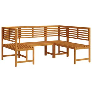 vidaXL Puutarhapenkki-setti 3 pcs Ruskea Tihe&auml; akasiapuu