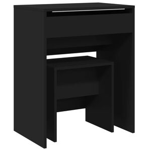 vidaXL Meikkip&ouml;yt&auml; ja jakkara musta 60x40x113,5 cm