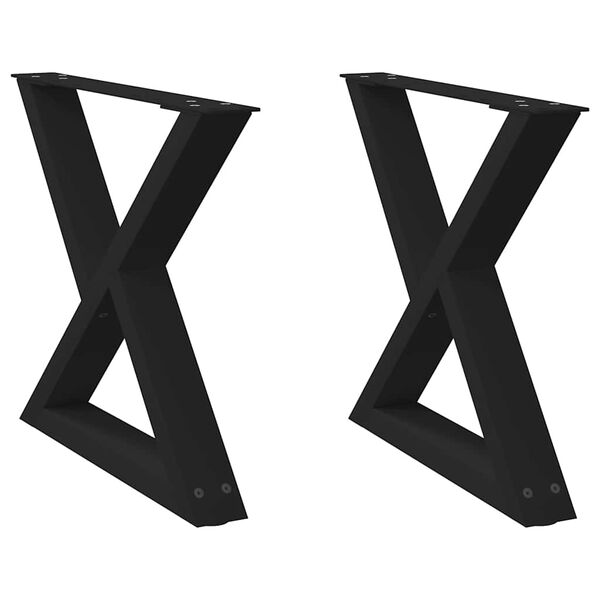vidaXL Sohvapöydän jalat 2 kpl musta 50x(42-43,3) cm teräs