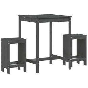 vidaXL 3-osainen Ulkobaarisarja harmaa täysi mänty