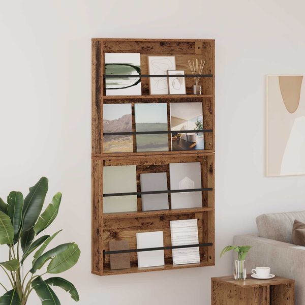 vidaXL Lehtiteline 2 pcs Vanha puu 80 x 12 x 70 cm Tekninen puu