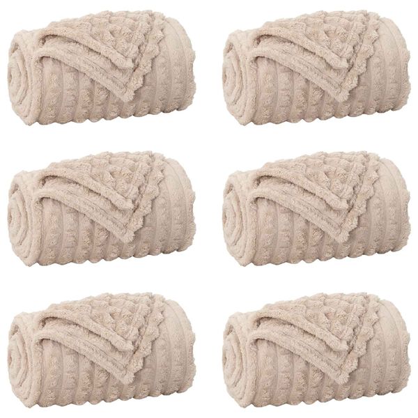 vidaXL Heittop&auml;&auml;llys 6 pcs Beige 270 x 240 cm Fleese
