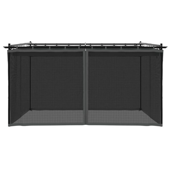 vidaXL Huvimaja verkkoseinill&auml; antrasiitti 4x3 m ter&auml;s