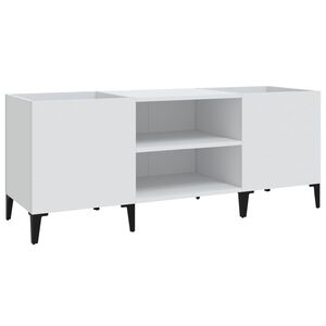 vidaXL LP-levyjen s&auml;ilytyskaappi valkoinen 121x38x48 cm tekninen puu