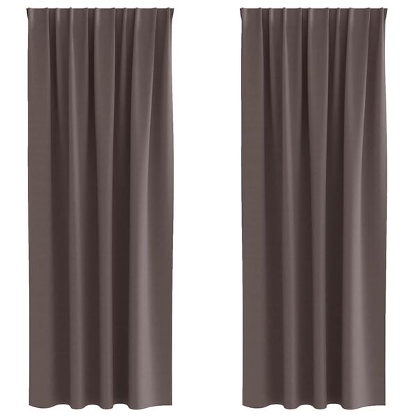 vidaXL Piment&auml;v&auml; verho renkailla 2 pcs Tumma ruskea 260 x 140 cm