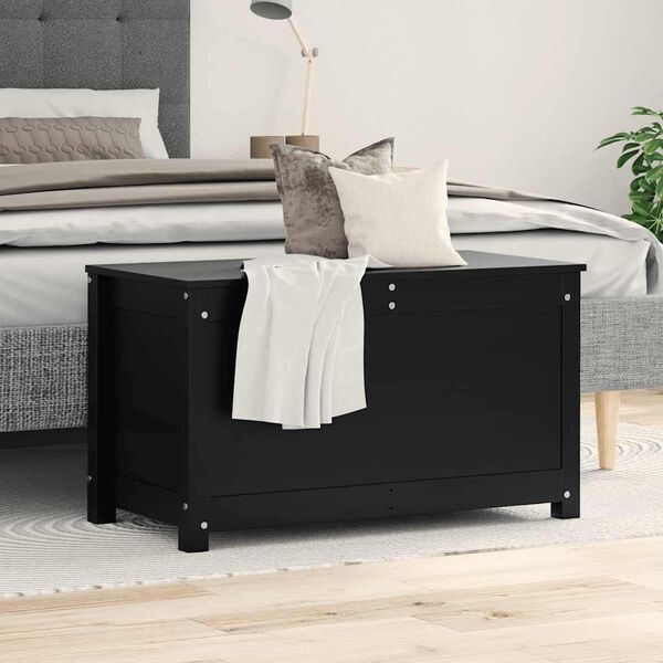 vidaXL S&auml;ilytyslaatikko musta 80x40x45,5 cm t&auml;ysi m&auml;nty