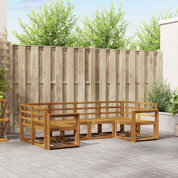 vidaXL Ulkosohvakokoelma 6 pcs Luonnollinen Tihe&auml; akasiapuu