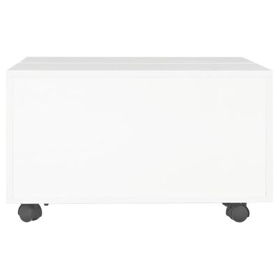 vidaXL Sohvapöytä korkeakiilto valkoinen 60x60x35 cm lastulevy