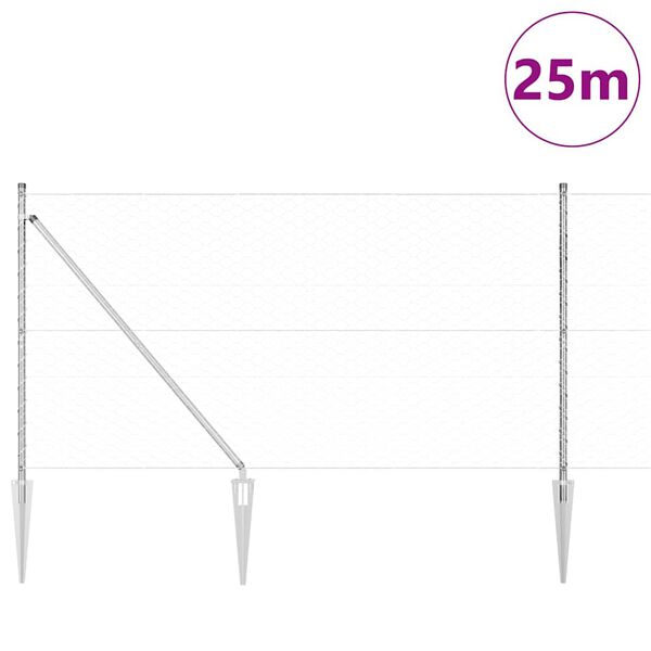 vidaXL Aitalatu Hopea 25 x 1,2 m (50 mm verkko) Ter&auml;s