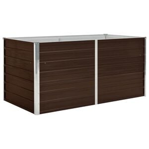 vidaXL Korotettu puutarhalaatikko 160x80x77cm galvanoitu ter&auml;s ruskea