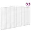 vidaXL Kaarevat kivikorit 2 kpl 400x30x220/240 cm galvanoitu rauta